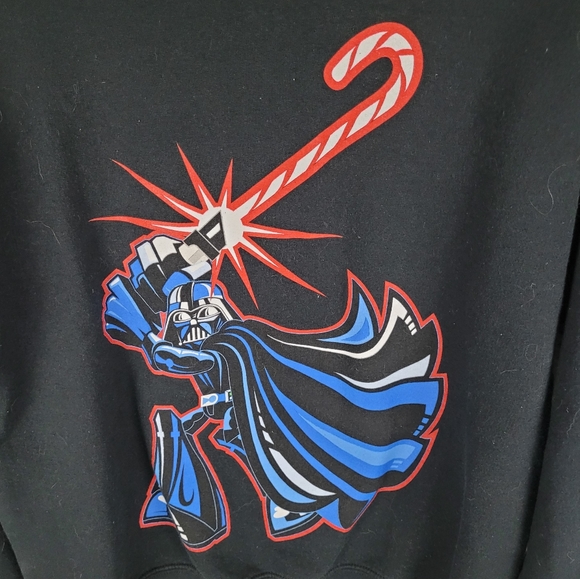 STAR WARS | Darth Vader Christmas candy cane light saber crewneck sweatshirt - Picture 2 of 7